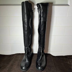 Franco Sarto Over the Knee Elasticized Back Comfort Fit Women Boots Black